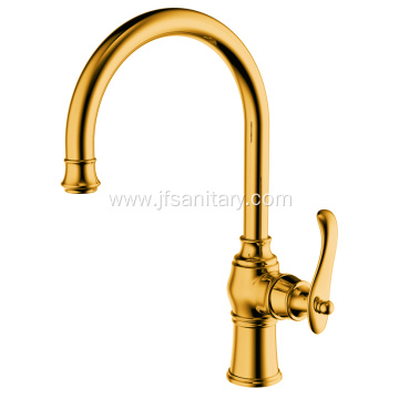 Brass Single-Lever Kitchen Mixer Faucet Polished Gold